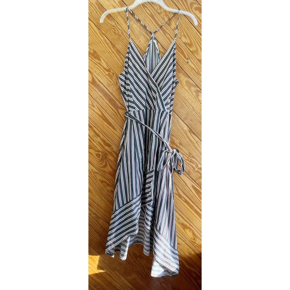 Great Jones Stripe Handkerchief Wrap Dress